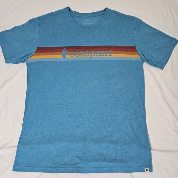 Cotopaxi Other - Cotopaxi Graphic Tee Men’s XL Blue Stripe Logo Outdoor Adventure Shirt